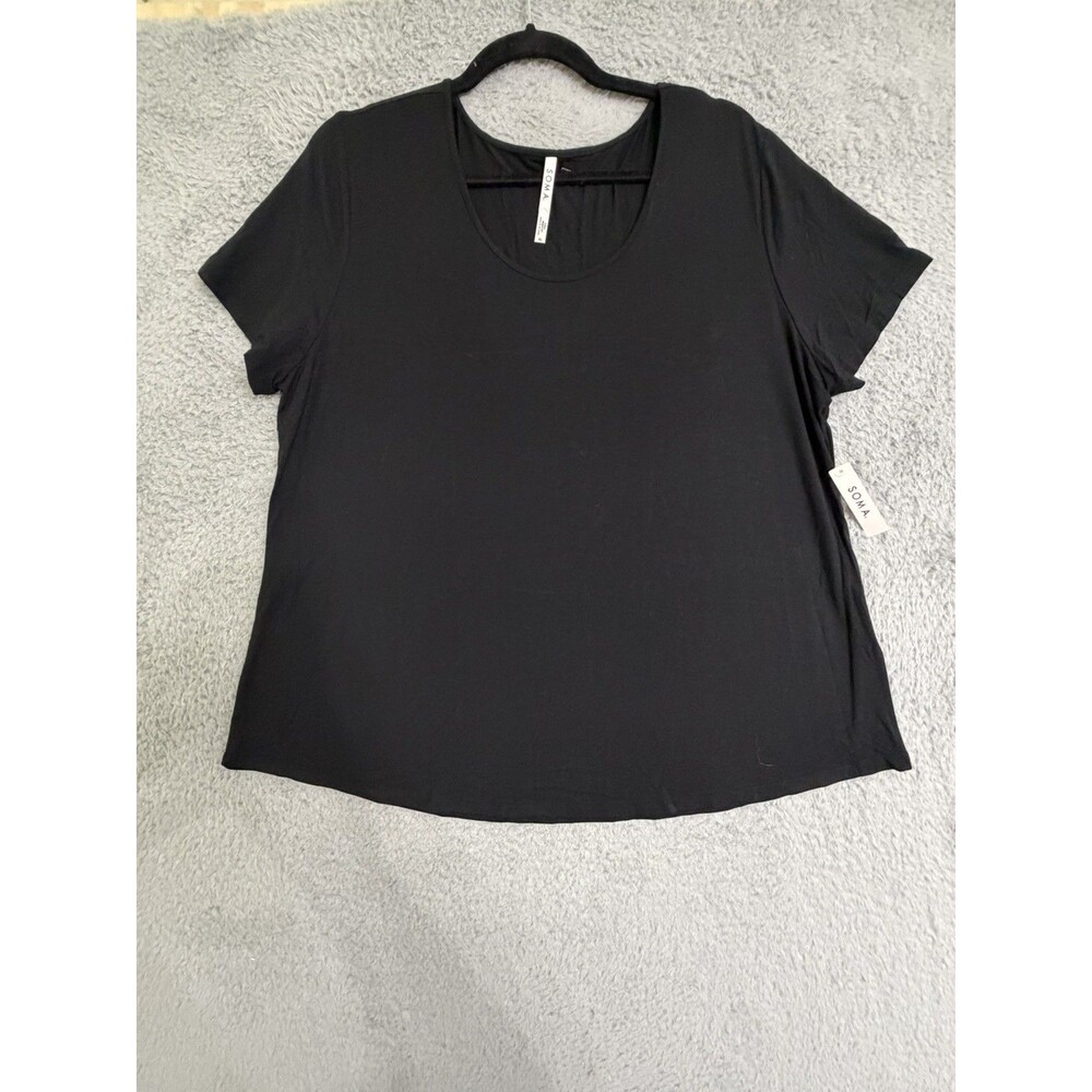 SOMA - WOMEN'S SHORT SLEEVE COOL NIGHTS PAJAMA TOP SHIRT - SIZE XL
